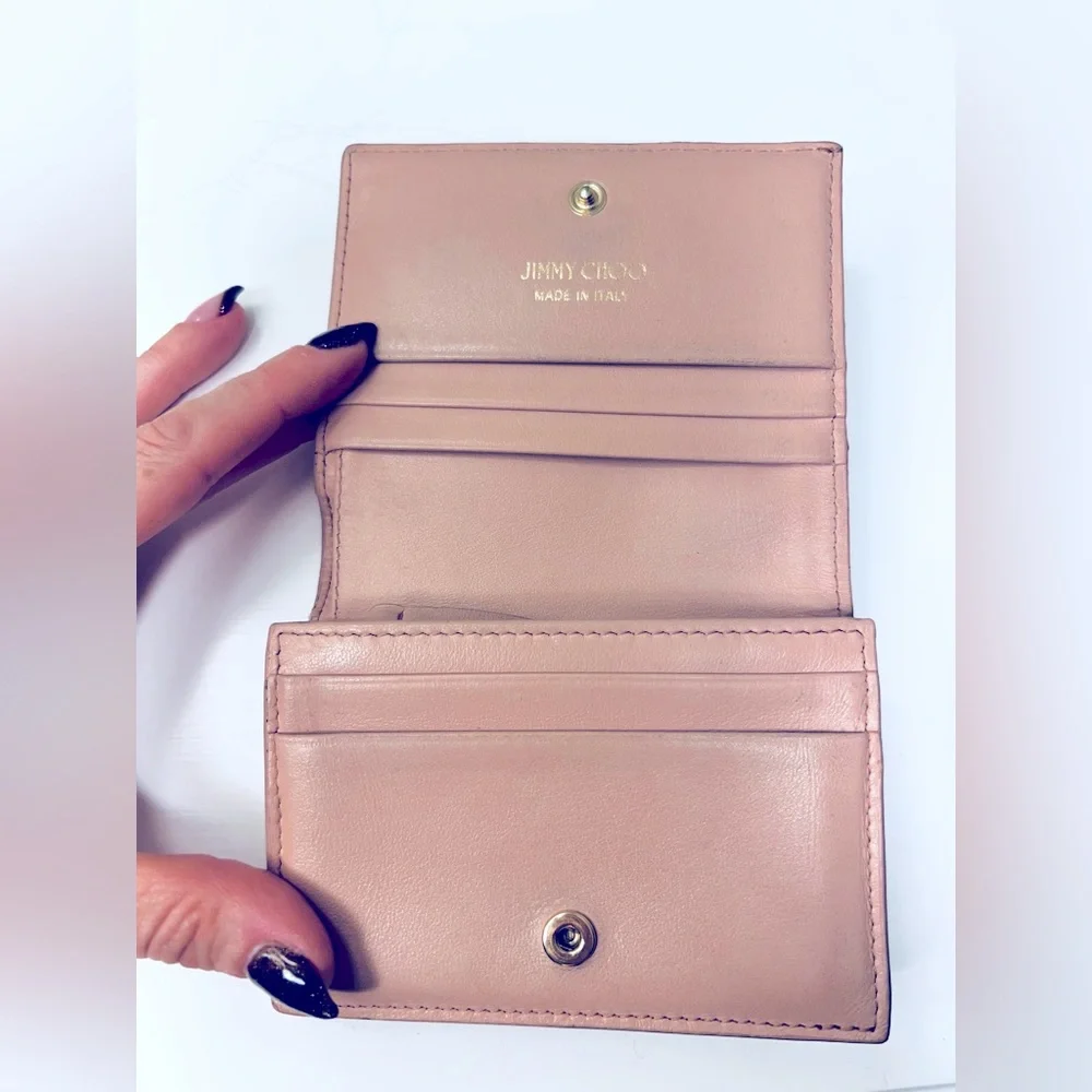 Jimmy Choo Blush Pink Croc-Embossed Wallet